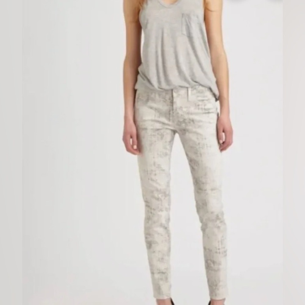 J Brand Mid Rise Skinny Ankle Jeans in Coated Noise